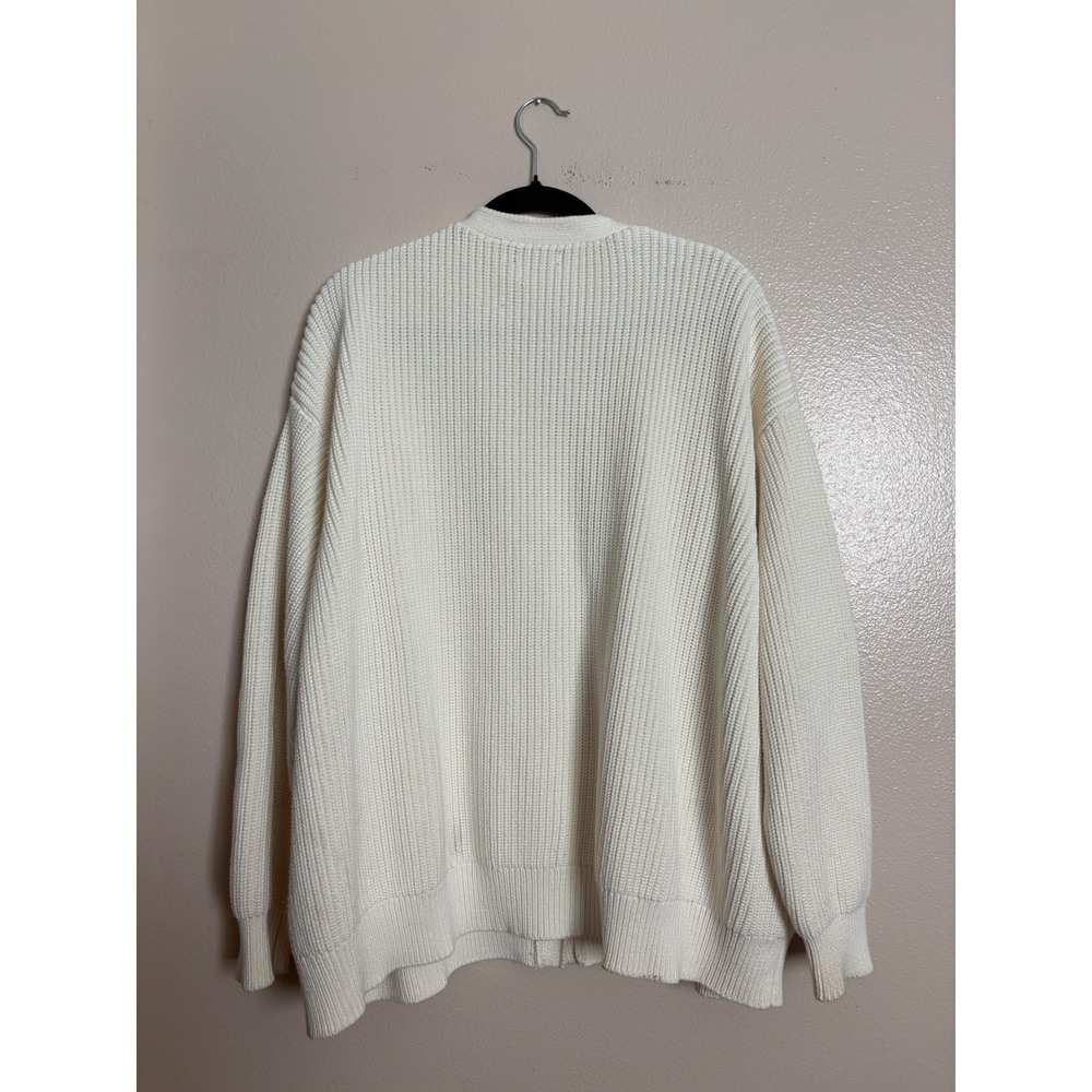Quince Organic Cotton Women's Oversized Boyfriend Knit Cardigan Ivory Size XL - Picture 6 of 7